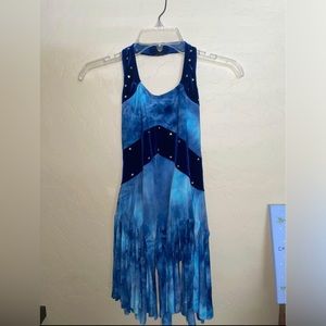 blue/navy one piece solo costume